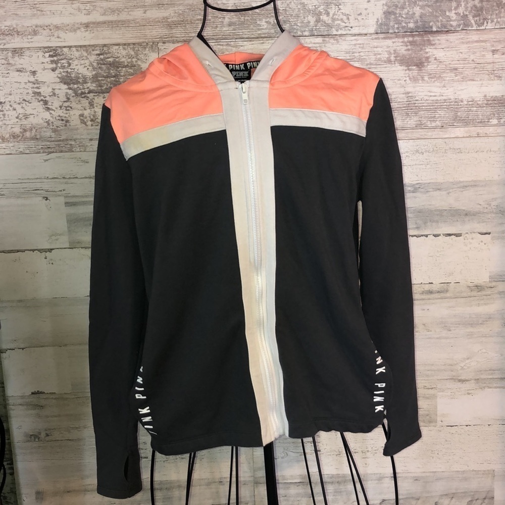 PINK VICTORIA’S SECRET sweatshirt hoodie size small pink and gray PINK H…​​